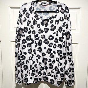 Pink Lily Oversized Leopard Long Sleeve